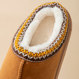 Thick soled slip resistant warm cotton slippers for women