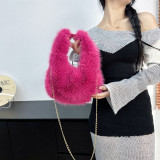 Fur bag imitating fox fur handbag