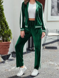 Autumn and winter hot selling women's casual four season sportswear velvet women's suit