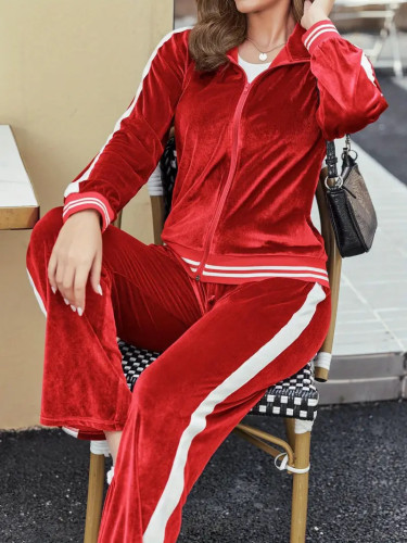 Autumn and winter hot selling women's casual four season sportswear velvet women's suit