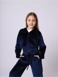 Autumn and Winter Girls' Sports Hat Velvet Set Casual Hoodie Two Piece Set