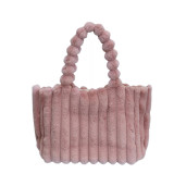 Fashionable large capacity commuting tote bag with  Fur Handbags