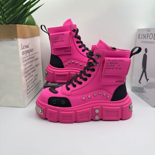 Men's shoes, Martin boots, high top, trendy, height increasing, thick sole