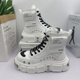 High top versatile white men's casual thick soled Martin boots for men