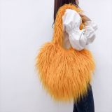 Beach wool fur bag heart-shaped crossbody bag shoulder bag