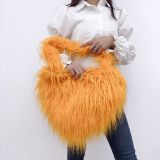 Beach wool fur bag heart-shaped crossbody bag shoulder bag