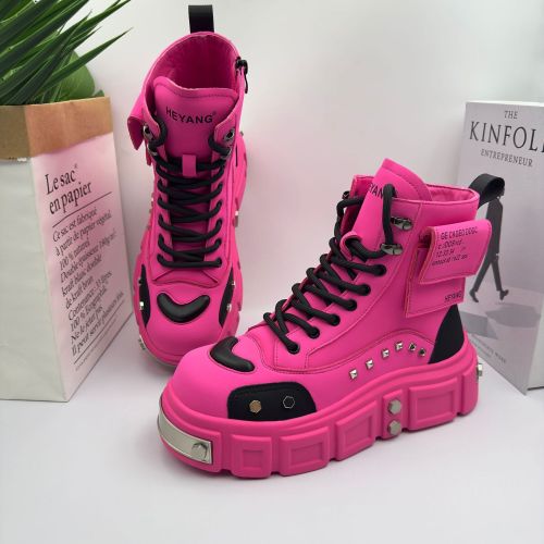 Men's shoes, Martin boots, high top, trendy, height increasing, thick sole