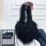 Beach wool fur bag heart-shaped crossbody bag shoulder bag