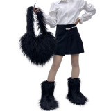 Beach wool fur bag heart-shaped crossbody bag shoulder bag