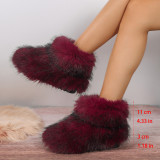 Short tube fur snow boots, hairy women's boots