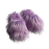 Faux Fur Slippers Plush  Warm  Winter PVC Faux Mongolian Wool  Fur Slides