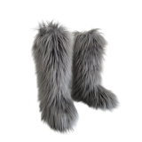 Long Women Furry Boots Winter Knee Length Keep Warm Ladies Snow Boots