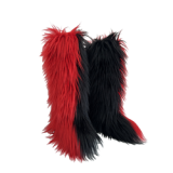 Long Women Furry Boots Winter Knee Length Keep Warm Ladies Snow Boots