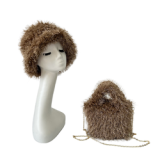 Faux Fur Hat bag sets Women Winter  Multicolor Warm Hats