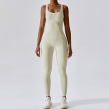 Seamless jumpsuit yoga outfit with stretch and tight fit 6848