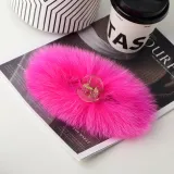 True fox fur hair accessory clip