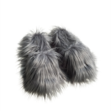 Faux Fur Slippers Plush  Warm  Winter PVC Faux Mongolian Wool  Fur Slides