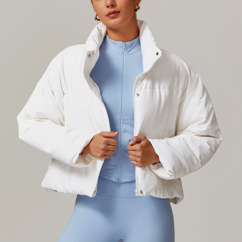 Warm down jacket women's white duck down long sleeved down jacket 9036