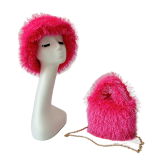 Faux Fur Hat bag sets Women Winter  Multicolor Warm Hats