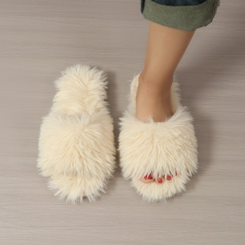 Cotton slippers long fur slippers