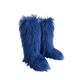 Long Women Furry Boots Winter Knee Length Keep Warm Ladies Snow Boots