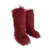 Long Women Furry Boots Winter Knee Length Keep Warm Ladies Snow Boots