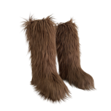 Long Women Furry Boots Winter Knee Length Keep Warm Ladies Snow Boots