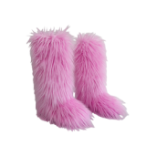 Long Women Furry Boots Winter Knee Length Keep Warm Ladies Snow Boots