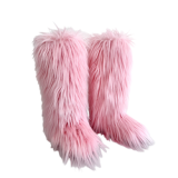 Long Women Furry Boots Winter Knee Length Keep Warm Ladies Snow Boots