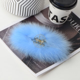 True fox fur hair accessory clip