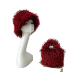 Faux Fur Hat bag sets Women Winter  Multicolor Warm Hats