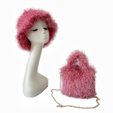Faux Fur Hat bag sets Women Winter  Multicolor Warm Hats