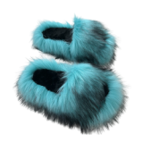 PVC Faux Raccoon Fur Slides Fox Fur Slippers