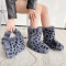 Dark gray leopard print shoe bag set