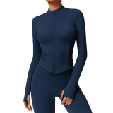 Stand up yoga suit with fleece jacket for women 8924