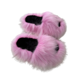 PVC Faux Raccoon Fur Slides Fox Fur Slippers