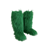 Long Women Furry Boots Winter Knee Length Keep Warm Ladies Snow Boots