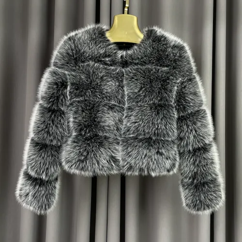 Wholesale customized artificial fur coat winter women's fur jacket high-quality fluffy fake raccoon fur jacket