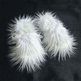 Faux Fur Slippers Plush  Warm  Winter PVC Faux Mongolian Wool  Fur Slides