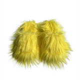 Faux Fur Slippers Plush  Warm  Winter PVC Faux Mongolian Wool  Fur Slides