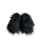 Faux Fur Slippers Plush  Warm  Winter PVC Faux Mongolian Wool  Fur Slides