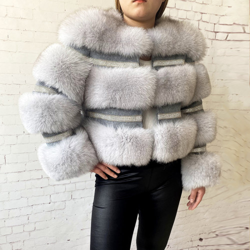 Short Style Women Fur Jacket Winter Real Fox Fur Coat
