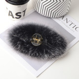 True fox fur hair accessory clip