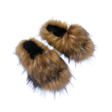 PVC Faux Raccoon Fur Slides Fox Fur Slippers