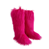 Long Women Furry Boots Winter Knee Length Keep Warm Ladies Snow Boots