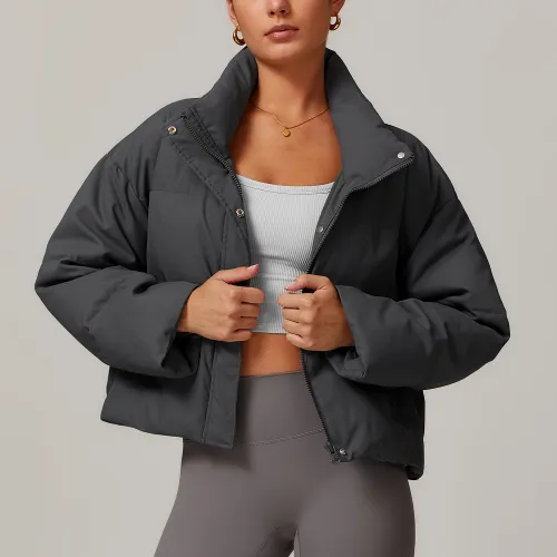 Warm down jacket women's white duck down long sleeved down jacket 9036