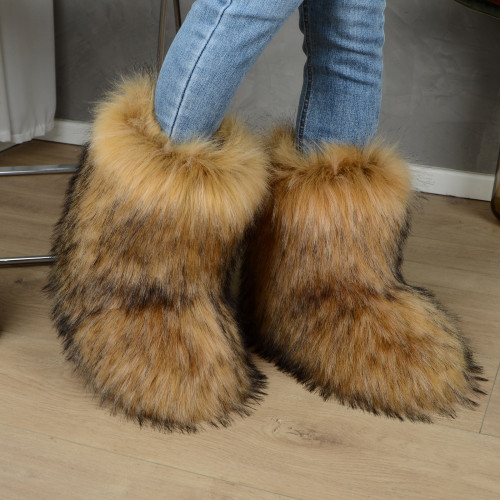 Warm and thick fur boots, snow boots