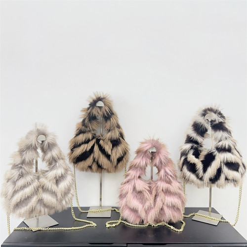 Imitation fox fur jacquard texture handbag crossbody bag 427#