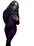 HR24057 sexy tight fitting long sleeved micro trumpet two-piece set