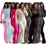 HR24057 sexy tight fitting long sleeved micro trumpet two-piece set